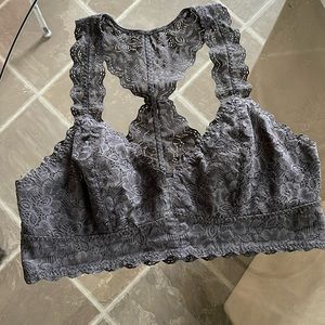 Black Bow, L, pullon on bra, grey, classic Black Bow design. NWOT.